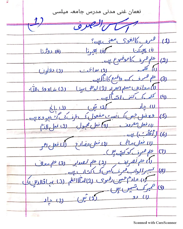 ایم سی کیوز — اساس الصرف