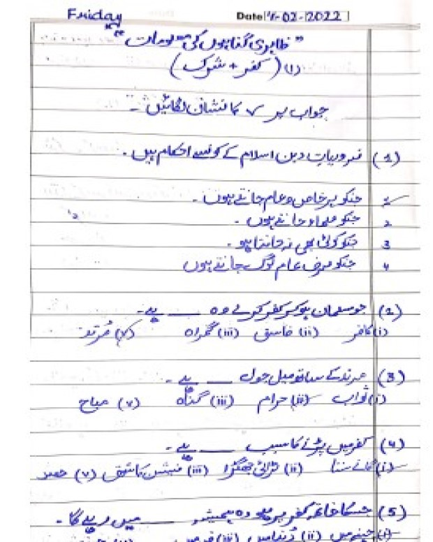 ایم سی کیوز 1 — ظاہری گناہوں کی معلومات