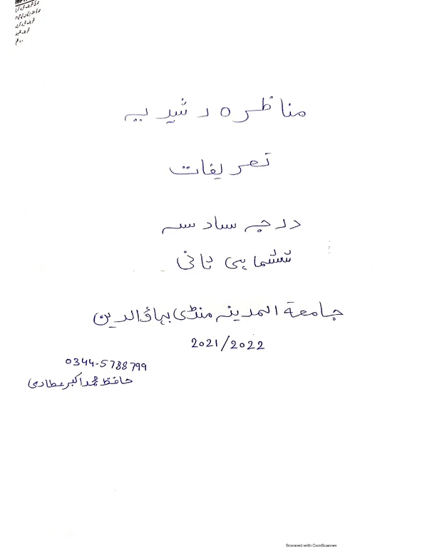 تعریفات 1 — مناظرہ رشیدیہ